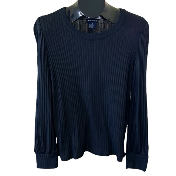 Architect Tops - Architect Long Sleeve Ribbed Blouse With Puffy Sleeve